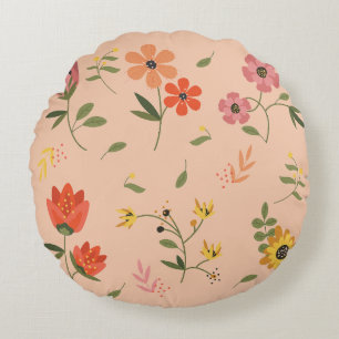 bloemencollectie rond kussen