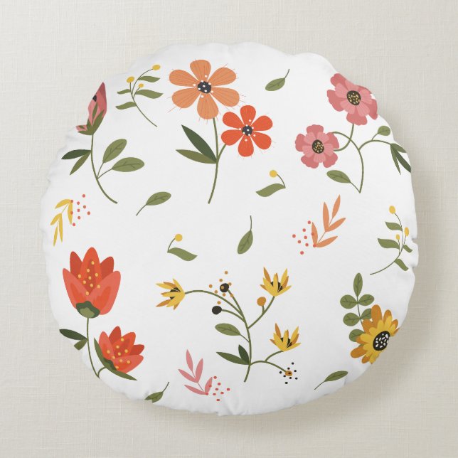bloemencollectie  rond kussen (Voorkant)