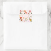 bloemencollectie vierkante sticker (Tas)