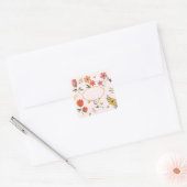 bloemencollectie vierkante sticker (Envelop)