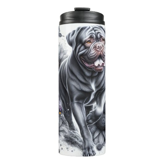 Bloemencontrast van Dogue de Bordeaux Thermosbeker (Voorkant)