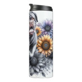 Bloemencontrast van Dogue de Bordeaux Thermosbeker (Geroteerd rechts)