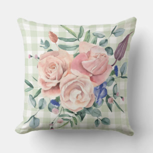 Bloemencontrole Groen Designer Kussen