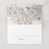  bloemencrème bruiloft plaatskaartje (Buitenkant ongevouwen)