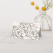  bloemencrème bruiloft plaatskaartje (Achterkant)