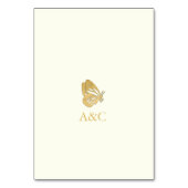 Bloemencreme en gouden bruiloft kaart (Achterkant)