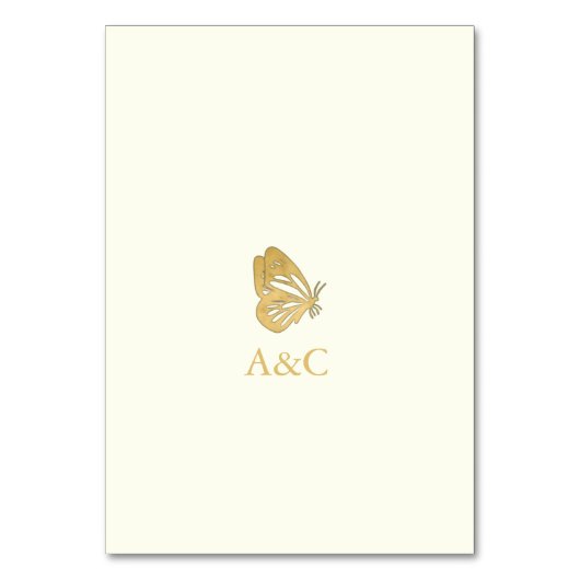 Bloemencreme en gouden bruiloft kaart (Achterkant)