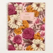  Bloemencrème Pink Rose Boho Flowers Planner (Voorkant)