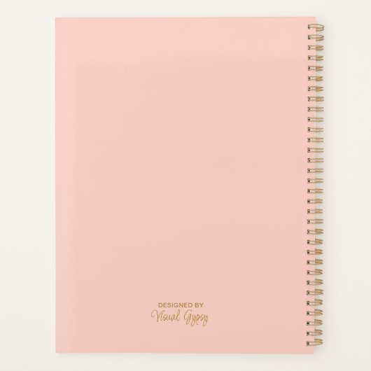 Bloemencrème Pink Rose Boho Flowers Planner (Achterkant)