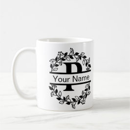 Bloemend Alphabet met Naam Aangepast Monogram Koffiemok