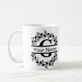 Bloemend Alphabet met Naam Aangepast Monogram Koffiemok