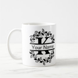 Bloemend Alphabet met Naam Eigen Monogram Koffiemok