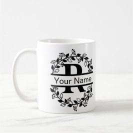 Bloemend Alphabet met Naam Eigen Monogram Koffiemok