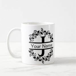 Bloemend Alphabet met Naam Eigen Monogram Koffiemok