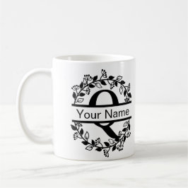 Bloemend Alphabet met Naam Eigen Monogram Koffiemok