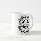 Bloemend Alphabet met Naam Eigen Monogram Koffiemok (Voorkant rechts)