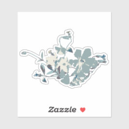 Bloemend grijs blauw crème Clematis-wijnpatroon Sticker