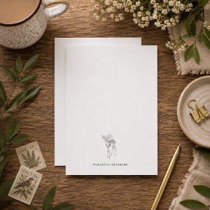 Bloemend Hert Minimalistische Persoonlijke Notitie Notitiekaartje