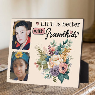 Bloemend leven is beter 2 foto Kleinkinderen roze Fotoplaat