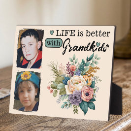 Bloemend leven is leuker 2 foto Kleinkinderen groe Fotoplaat