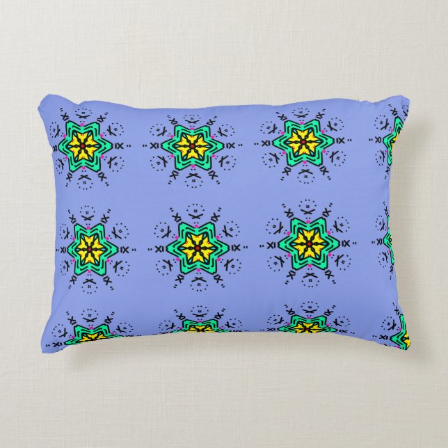Bloemend mandala naadloos patroon accent kussen (Voorkant)