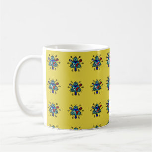 Bloemend mandala naadloos patroon koffiemok