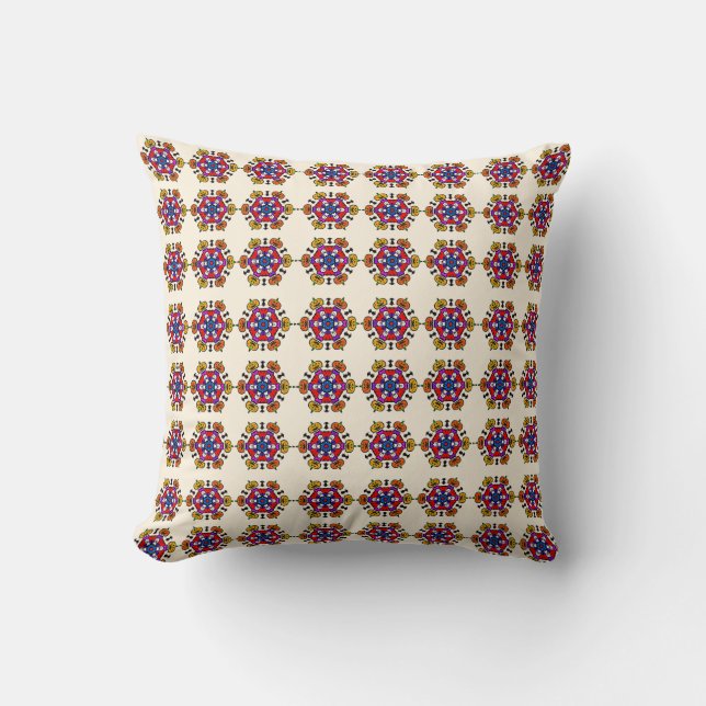 Bloemend mandala naadloos patroon kussen (Voorkant)