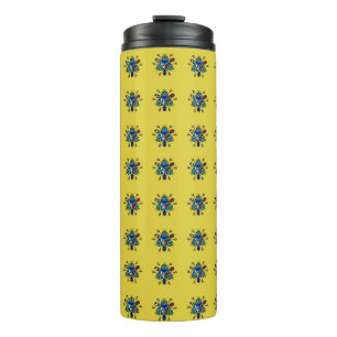 Bloemend mandala naadloos patroon thermosbeker