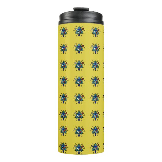 Bloemend mandala naadloos patroon thermosbeker (Voorkant)
