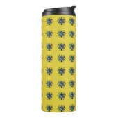 Bloemend mandala naadloos patroon thermosbeker (Gedraaid links)