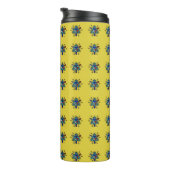 Bloemend mandala naadloos patroon thermosbeker (Geroteerd rechts)