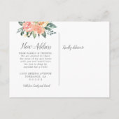 Bloemend Nieuw Adres | Rustieke Nieuwe Thuis Aankondigingskaart (Achterkant)