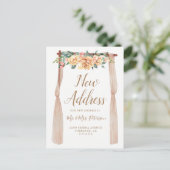 Bloemend Nieuw Adres | Rustieke Nieuwe Thuis Aankondigingskaart (Staand voorkant)