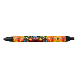 Bloemend Orange Zwarte Inkt Pen