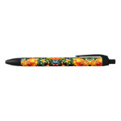 Bloemend Orange Zwarte Inkt Pen (Bovenkant)