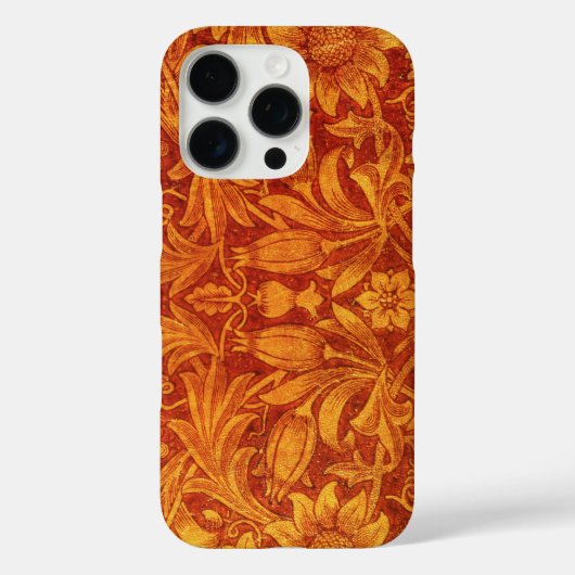Bloemend rode en goudgele Wm Morris Case-Mate iPhone Case (Achterkant)