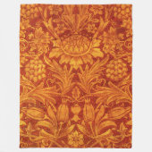 Bloemend rode en goudgele Wm Morris Fleece Deken (Voorkant)
