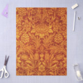 Bloemend rode en goudgele Wm Morris Tissuepapier (Craft)