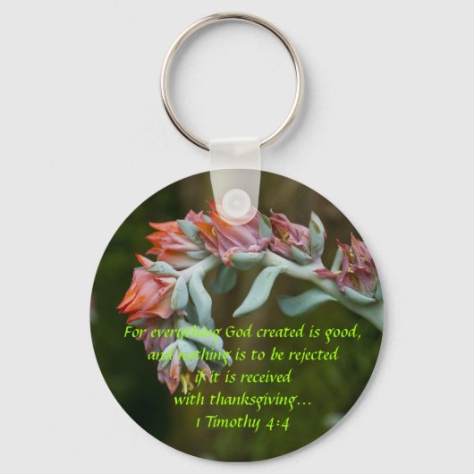 Bloemend Succulent Sleutelhanger (Voorkant)