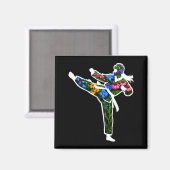 Bloemend Taekwondo Karate Magneet (Voorkant / Achterkant)