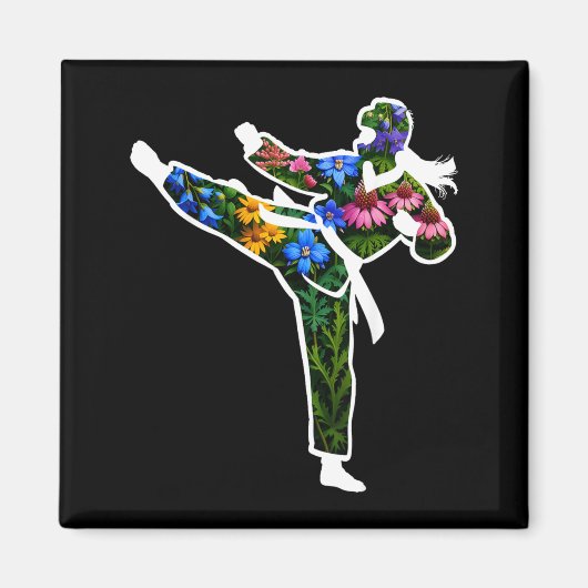 Bloemend Taekwondo Karate Magneet (Voorkant)