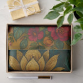 Bloemend Tiger Portret – Botanisch Dierendecoupeer Tissuepapier (Geschenk)