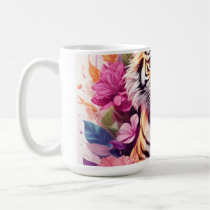 Bloemend Tigeren Mok - Roze Tijger Koffiemok - Gee