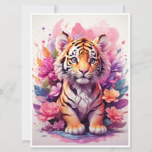 Bloemend Tigeren Mok - Roze Tijger Koffiemok - Gee Kaart