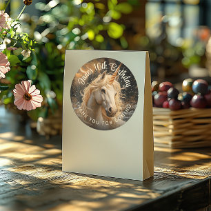 Bloemend Woud Eenhoorn Betoverde Pony Sepia Antiek Ronde Sticker