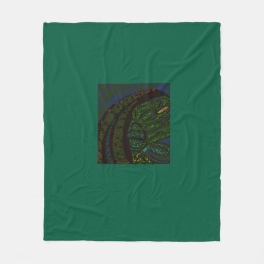Bloemend zee monster fleece deken (Voorkant)