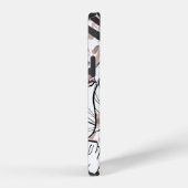 Bloemend zwart-wit naadloos patroon. Moderne Ar iPhone Hoesje (Rechterkant)