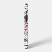 Bloemend zwart-wit naadloos patroon. Moderne Ar iPhone Hoesje (Linkerkant)