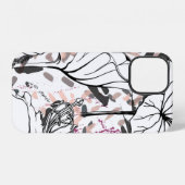 Bloemend zwart-wit naadloos patroon. Moderne Ar iPhone Hoesje (Achterkant horizontaal)