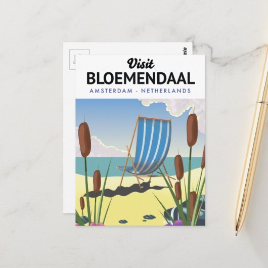 Bloemendaal Amsterdam Reisposter Briefkaart (Voorkant / Achterkant in situ)